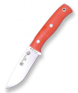 Cutit de vanatoare Joker CN 111 cu maner din plastic orange si tais de 10.5 cm in husa piele negru