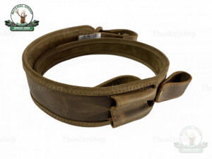 Curea arma piele maro captusit velur cu latimea de 50 cm cu port de 2 cartuse Hunting BLS