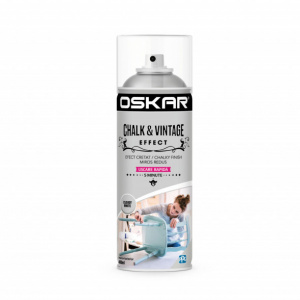 Spray vopsea lemn/metal Oskar Chalk & Vintage Effect Cloudy White, 400 ml