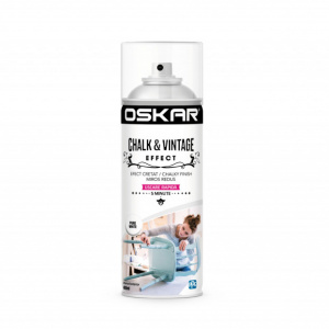 Spray vopsea lemn/metal Oskar Chalk & Vintage Pure White, 400 ml