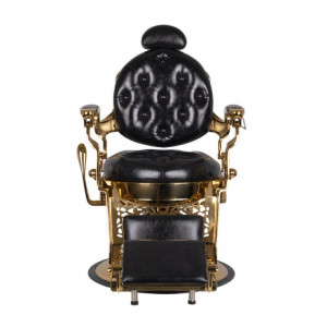 Scaun de frizerie Barber Gabbiano Tito Gold negru