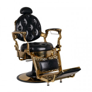 Scaun de frizerie Barber Gabbiano Tito Gold negru