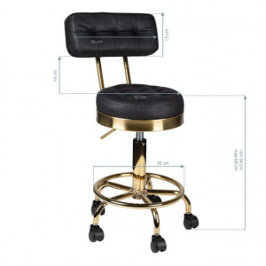 Scaun cosmetica auriu negru