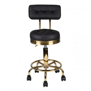 Scaun cosmetica auriu negru