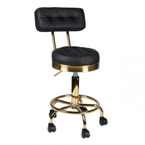 Scaun cosmetica auriu negru