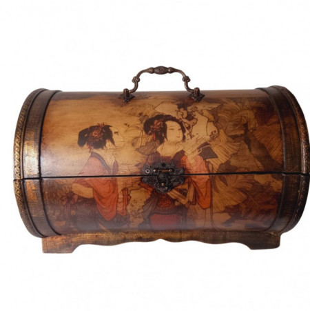 Cufar lemn motive japoneze gheise, 35x22cm