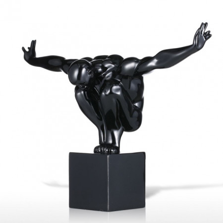 Statueta barbat in echilibru, decoratiune ,obiect,negru L42cm