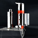 Bricheta Sarome pentru trabucuri, cu gaz, anti vant, cu punch din inox atasat, culoare marble roscat, cutie cadou din lemn eleganta