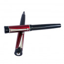 Set Pierre Cardin, pix si roller cu capac bordeaux satinat si corpul negru in etui de culoare neagra