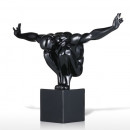 Statueta barbat in echilibru, decoratiune ,obiect,negru L42cm