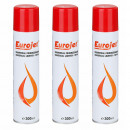 Gaz Eurojet universal pentru incarcat brichete, 3 flacoane a 300 ml.