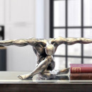 Statueta barbat in echilibru,argintiu L61cm