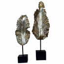 Decoratiune pana pe stativ,aurie, H48cm