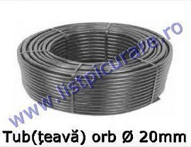 Țeavă, tub orb Ø 20 mm, colac 300m
