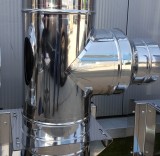 Teu fum izolat din inox Ø80mm la 135 grade