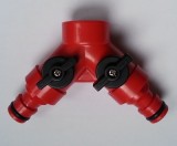 Distribuitor 3/4'' Fi cu 2 ieşiri click, cu robinete