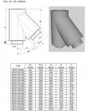 Teu fum izolat din inox Ø80mm la 135 grade