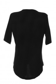 Tricou negru cu dungi albe aplicate