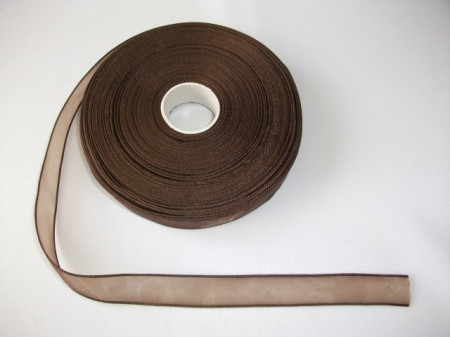 Panglica organza 10 mm - maro inchis