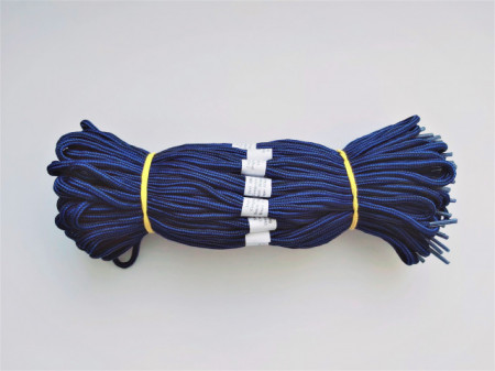 Sireturi satirate 110 cm albastru cu negru - rotunde