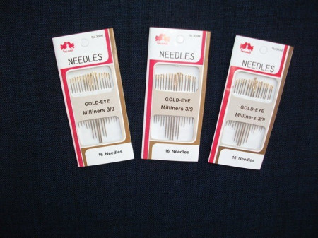 Ace de cusut manual cu cap auriu (marimi variate)
