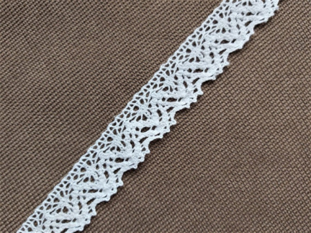 Dantela bumbac cod E, 25mm/10m, alba