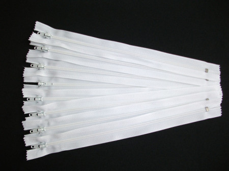 Fermoare fusta #3 - 20 cm alb