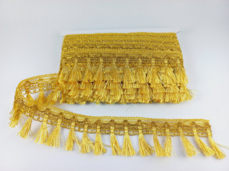 Franjuri poliester lurex 5cm/10m, auriu