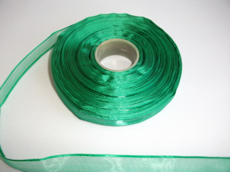 Panglica organza 15 mm verde