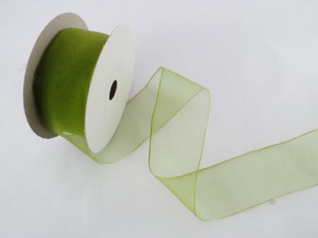Panglica organza 41 mm verde praz