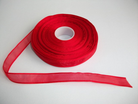 Panglica organza 15 mm rosu