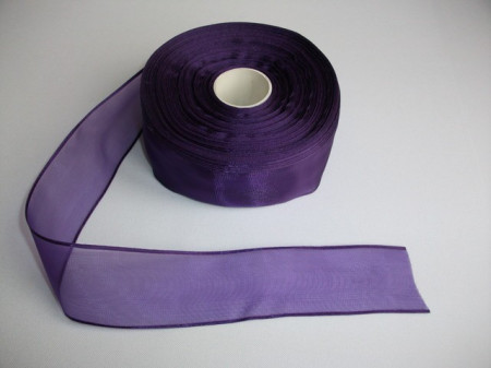 Panglica organza 25 mm mov inchis