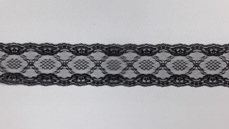 Dantela neelastica neagra 7.2 cm, cod3