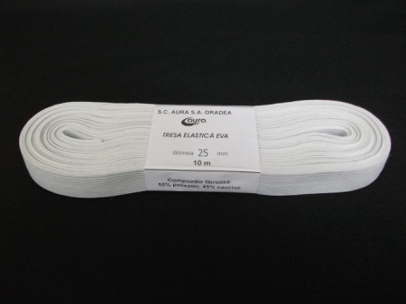 Elastic Oradea 25 mm alb si negru