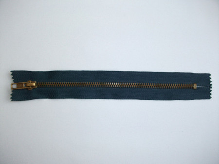 Fermoare fixe #5 metal 14 cm bleumarin cu dinti auriu arhaic