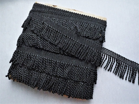 Franjuri poliester 5.8cm/11m negru