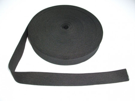Elastic lat 30 mm alb si negru