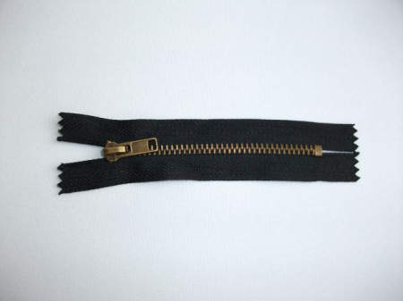 Fermoare fixe #4 metal 10 cm negru cu dinti auriu arhaic