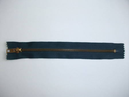 Fermoare fixe #5 metal 18 cm bleumarin cu dinti auriu arhaic