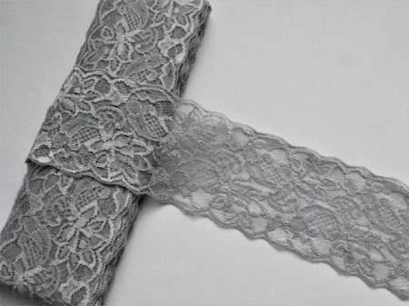 Dantela elastica gri 8cm, cod300