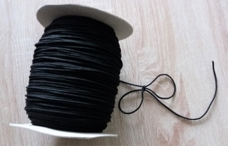 Elastic tesut rotund negru - 200m