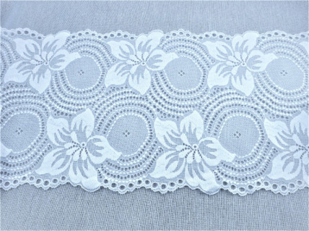 Dantela elastica alba 18cm, cod303