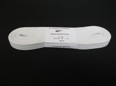 Elastic Oradea 15 mm alb si negru