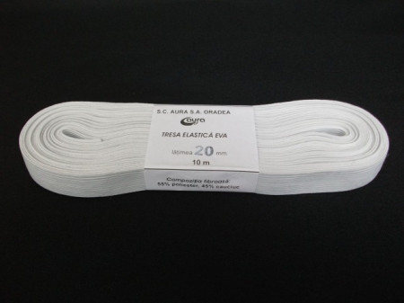 Elastic Oradea 20 mm - alb si negru