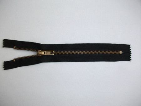 Fermoare fixe #5 metal 14 cm negru cu dinti auriu arhaic
