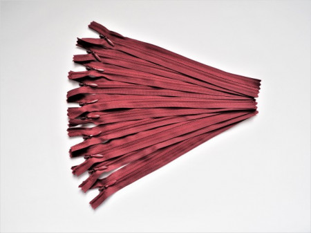 Fermoare invizibile 20 cm visiniu marsala, cod178