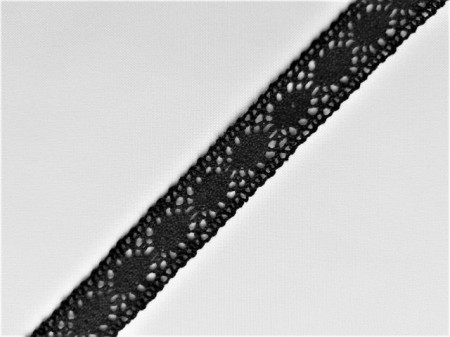 Dantela bumbac cod C, 25mm/10m, neagra