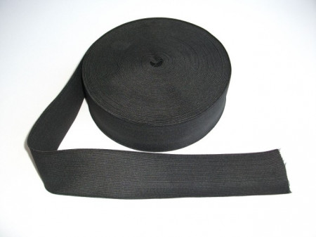 Elastic lat 40 mm alb si negru