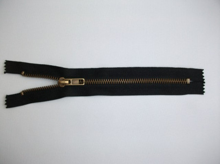 Fermoare fixe #5 metal 18 cm negre cu dinti auriu arhaic