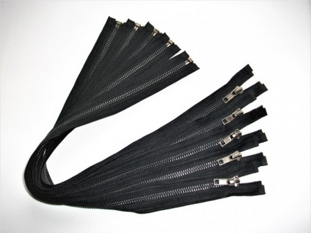 Fermoare metalice detasabile #5 negre cu dinti negrii 50,60,70,75,80,90,100 cm